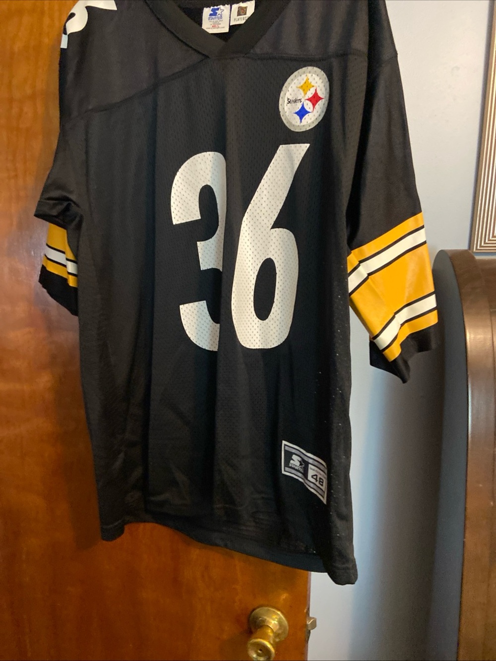 STARTER Black and Gold Football Jersey Number 36